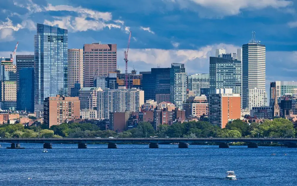 Boston skyline across the Charles River.