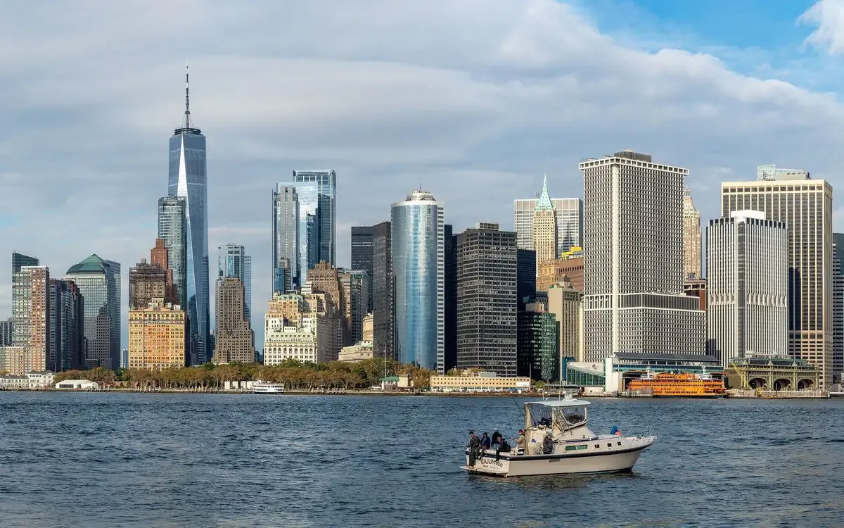 Lower Manhattan skyline.