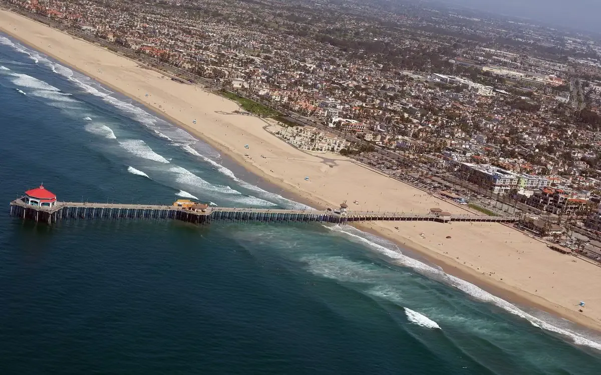 Huntington Beach Pier on the Orange County coast.