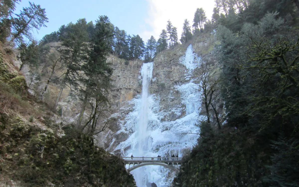 Multnomah Falls in the Columbia River Gorge.