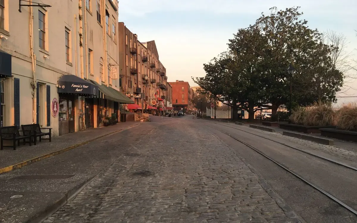 Savannah riverfront historic district.
