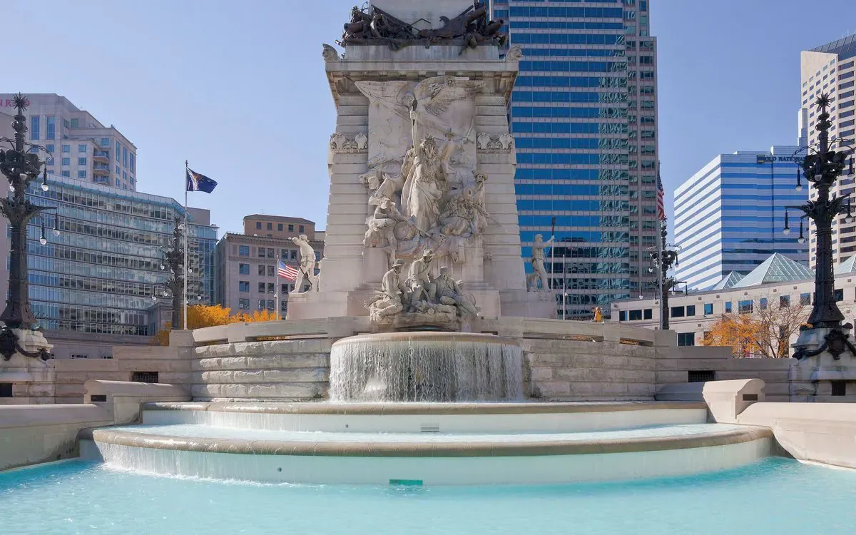 Soldiers and Sailors Monument on Monument Circle, Indianapolis.