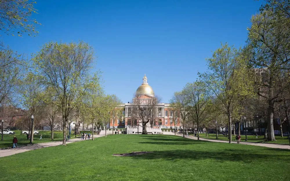 Massachusetts State House on Beacon Hill.