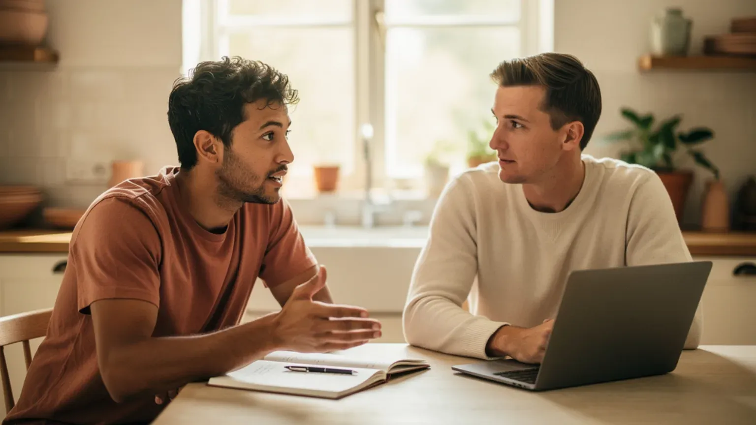 Two intended fathers working through the order of their surrogacy decisions.